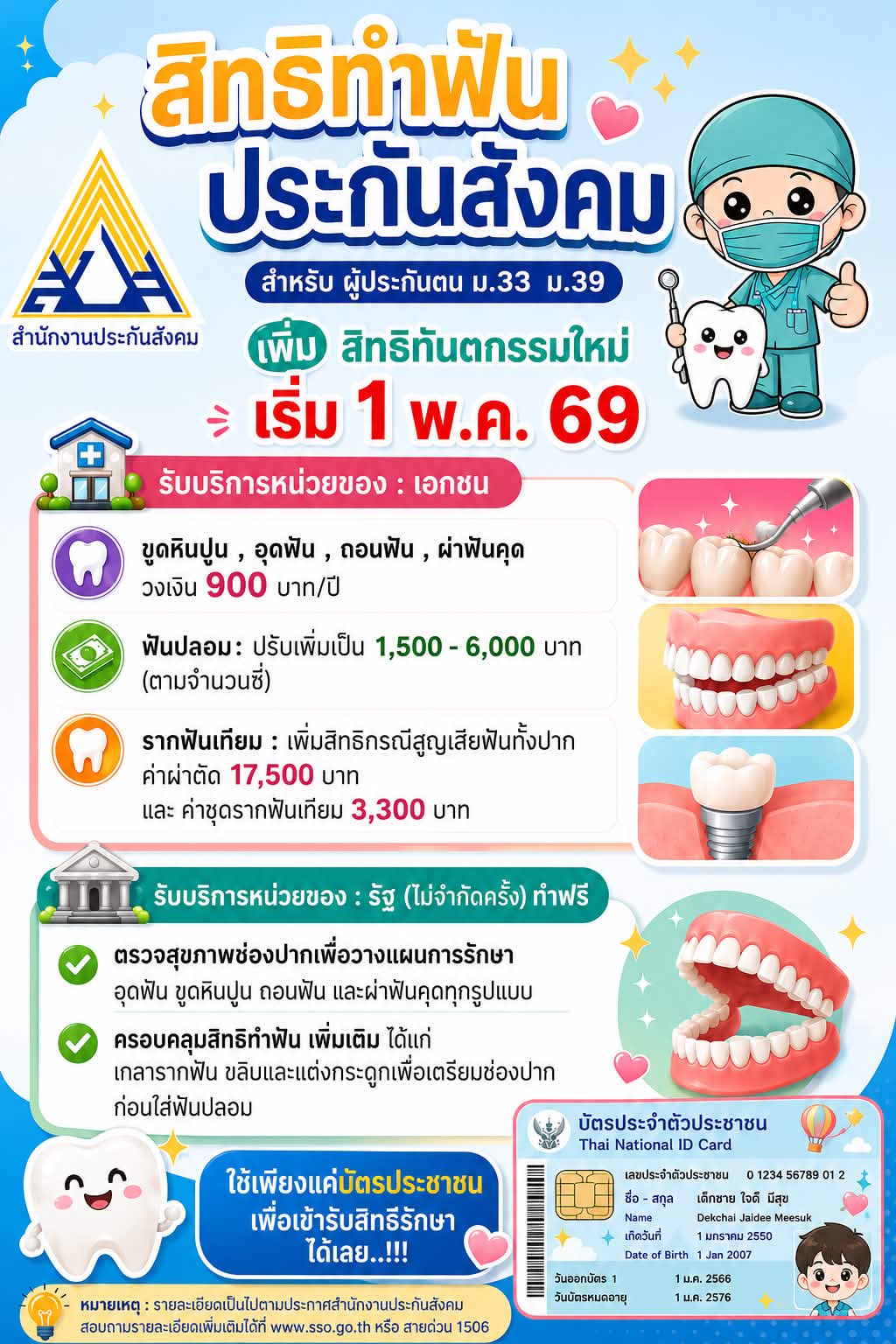 ทำฟันประกันสังคม คลินิกทันตกรรมแอพพิคัล